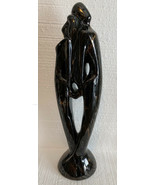 Vtg Haeger RENDEZVOUS Loving Couple Statue Black Gold Swirl Art Deco 20” - £65.05 GBP