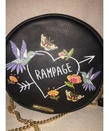 Rampage Hummingbird Butterfly Flowers Black Shoulder Bag Purse NWT RP4566 - $34.99