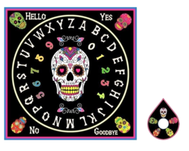 Ouija Board &amp; Planchette W/Day of The Dead Sugar Skulls + Día de Muertos - £29.23 GBP