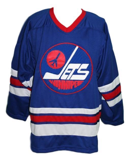 Bobby hull  9 winnipeg jets wha retro hockey jersey blue   1