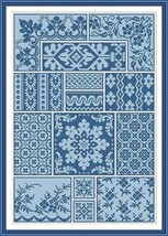 Antique Sampler 1 Repeating Borders Floral Textile Cross Stitch Pattern PDF  - $7.00