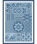 Antique Sampler 1 Repeating Borders Floral Textile Cross Stitch Pattern ... - £5.47 GBP