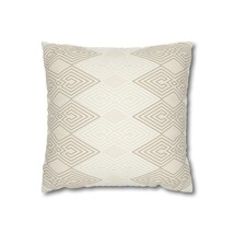 Decorative Throw Pillow Covers With Zipper - Set Of 2, Beige And White Tribal Ge - £29.98 GBP