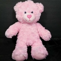 Build a Bear Pink Swirl Fur Heart Nose Plush 16&quot; Stuffed Animal Valentin... - $19.79