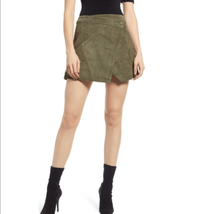 BLANK NYC Snap Front Suede Wrap Skirt, Sage Green, 28 Waist, Small/Medium, NWT - £41.23 GBP