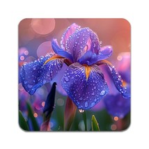 2 PCS Flower Purple Iris Coasters - £11.89 GBP