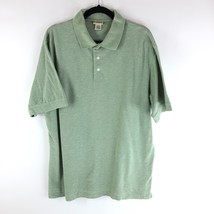 LL Bean Mens Polo Shirt Short Sleeve Cotton Light Green Size L - $14.49