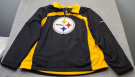 NFL Pittsburgh Steelers Reebok Jacket Football Men&#39;s L Black Yellow Flee... - $93.14