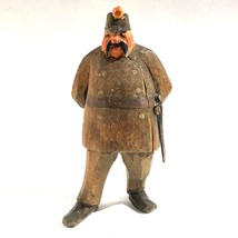 Huggler Wyss village policeman figurine vintage swiss hand carved wooden figure - $24.99