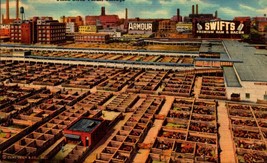 CHICAGO, Illinois Postcard &quot;Union Stock Yards&quot; Curteich Linen-1943 POSTCARD BK53 - £3.10 GBP