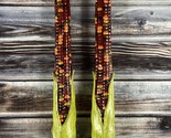 Pair of Indian Corn on the Cob Taper Candles - Thanksgiving  - $24.18