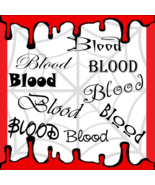 Blood-Digital ClipArt-Fonts-Art Clip-Gift Tag-Notebook-Halloween-Scrapbo... - $1.99