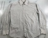 Gucci Button Down Shirt Mens 39 15.5 White Blue Pinstripes Striped Long ... - £73.37 GBP