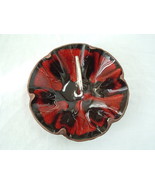 Vintage red black  sequoia ware pottery  candy dish 610 USA psychedelic - £15.49 GBP