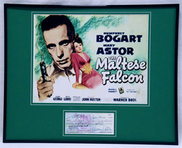 Mary Astor Signed Framed 16x20 Check &amp; Maltese Falcon Poster Display JSA   - £118.69 GBP