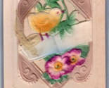 Easter Greetings Mechanical Diecut Chicks Applique Embossed UNP Postcard... - $18.38