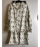 Pottery Barn Teen Christmas Gnome Gray Organic Flannel Pajama Set Size M... - £44.22 GBP