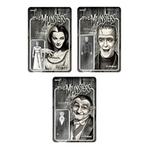 Munsters - Set of 3 pieces (Grayscale) ReAction 3 3/4-Inch Retro Action Figures - £55.35 GBP