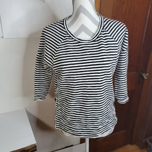 Womans Madewell Black/white Stripe Elbow Sleeve Cotton Top Size XS - £17.77 GBP