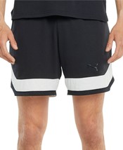 PUMA Mens Activewear Train Vent Moisture-Wicking Colorblocked Shorts,Bla... - $44.55