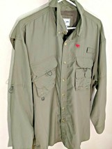 FoxFire Mens Fishing Shirt Vented Roll Tab Sleeve Olive Green Long Sleeve XL - £15.22 GBP
