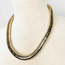 Snake Chain Necklace Gold Tone Metal Beads Chunky Statement Stacked 20” - £11.73 GBP