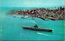 Vtg Postcard 1960s San Francisco By the Bay Aerial w Aircraft Carrier UNP - £4.62 GBP