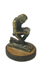 Gold Digger Miner Postel 1978 Pewter western native figurine sculpture c... - $64.35