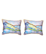 Pair Of Betsy Drake Iguana Large Indoor Outdoor Pillows 16 X 20 - £71.20 GBP