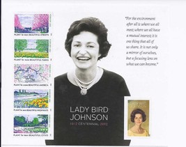 Lady Bird Johnson 1912 2012 Centennial   (Usps) Mint Sheet Stamps - £15.94 GBP