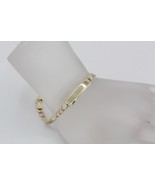 Solid 14K Yellow Gold Figaro Link Baby ID Bracelet Fits 6&quot; Wrist 4.5 Grams - $447.10 CAD