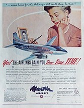 Martin Aircraft. 40&#39;s Print ad. Color Illustration. Scarce old ad. (Two O Two... - £14.26 GBP