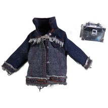 2002 Funk N Glow Jade Cat Jean Denim Jacket Blue Wave 1 Silver Box Purse... - $223.49 MXN