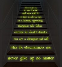( 38&quot; x 39&quot; ) Glowing Vinyl Stairs Decal Quote Believe in Yourself, Be Strong... - £67.25 GBP