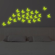 ( 47&quot; x 47&quot; ) 24 pcs Glowing Vinyl Wall Decal Flying Butterflies / Glow in Da... - £43.61 GBP
