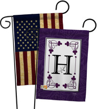 Classic H Initial - Impressions Decorative USA Vintage - Applique Garden Flags P - £24.39 GBP