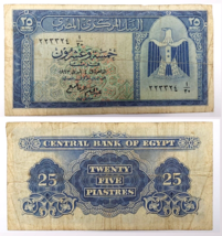 Banknote 1963 Ägypten Blau 25 Piastres Zentralbank Ägypten GUTER ZUSTAND - $24.74