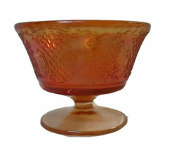 Marigold Depression Glass Bouquet Lattice Normandia Sherbert Bowl Cup Federal - £14.10 GBP