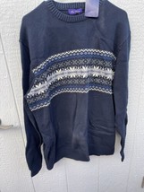 Alan Flusser NWT Dark Navy Blue Super Soft Sweater Long Sleeve Men&#39;s Siz... - $30.00