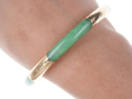 Vintage Chinese 14k Gold Jadeite bangle - £812.68 GBP