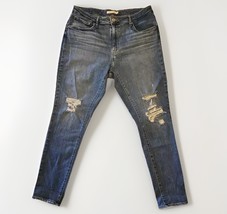 Levis 721 Skinny High Rise Jeans Womens 33 x 28 Distressed Blue Med Wash... - $15.34