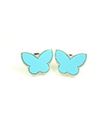 Silver Turquoise Butterfly Earrings - $35.00