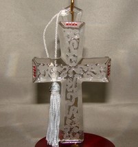Lenox Pave Jewels Satin Crystal Cross Ornament - £27.36 GBP