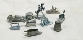#4 Vtg Lot Of Ten Monopoly Movers Pewter Replacement Pieces Classic &amp; Retired E5 - £7.19 GBP