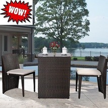 Patio Clearance Furniture Sets Outdoor Wicker Rattan Garden Table Chair Cushions - £311.15 GBP