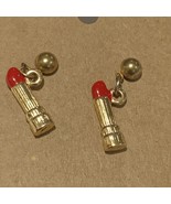 Red Enamel Color Sexy Lipstick Girl Betsey Johnson Women Stand Earrings - $9.10 CAD