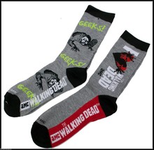 Walking Dead Zombie Women&#39;s Crew Cut Socks -  2 Pair - Geeks / I Heart WD - £7.15 GBP