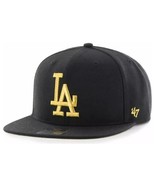 Los Angeles Dodgers MLB &#39;47 Black No Shot Captain Gold Metallic Hat Cap ... - £23.59 GBP