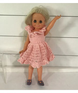 Crissy Velvet Doll Blonde 15&quot; Pink Crochet Dress Ideal Toy Corp. 1969 Vtg - £17.25 GBP
