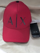 Armani Exchange 3D Raised A/X Hat Cap Lid Red Adjustable NEW - $46.46 CAD